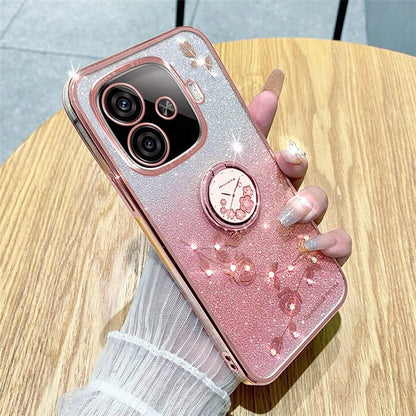 KADEM For vivo iQOO Z9 Turbo 5G Case Gradient Glitter TPU Kickstand Phone Cover