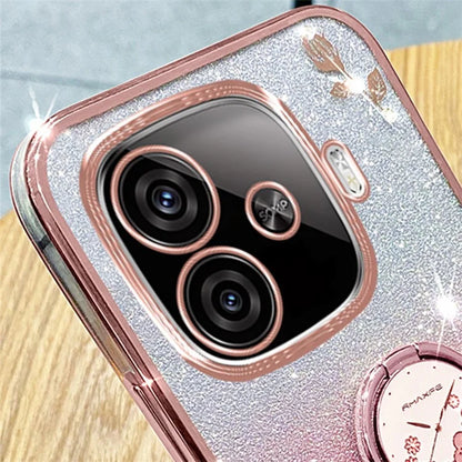 KADEM For vivo iQOO Z9 Turbo 5G Case Gradient Glitter TPU Kickstand Phone Cover