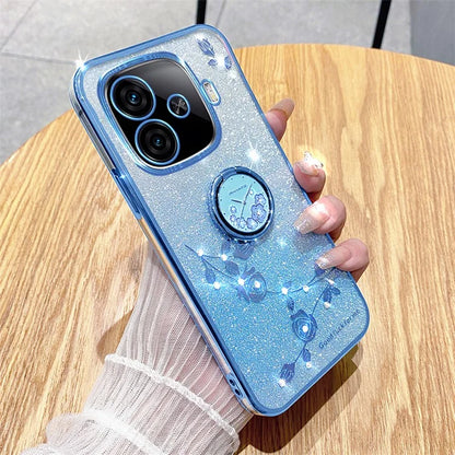 KADEM For vivo iQOO Z9 Turbo 5G Case Gradient Glitter TPU Kickstand Phone Cover