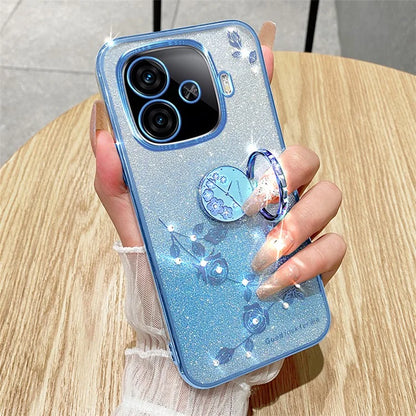 KADEM For vivo iQOO Z9 Turbo 5G Case Gradient Glitter TPU Kickstand Phone Cover