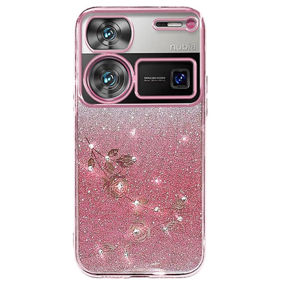 KADEM For ZTE nubia Z60 Ultra Case with Lanyard Soft TPU Flower Glitter Phone Cover