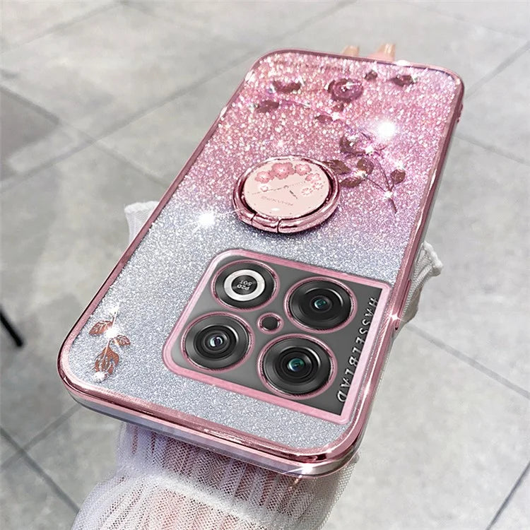 KADEM For OnePlus 10 Pro 5G Case Gradient Bling TPU Phone Cover with Ring Holder