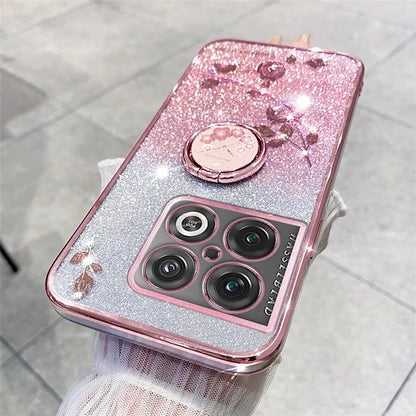 KADEM For OnePlus 10 Pro 5G Case Gradient Bling TPU Phone Cover with Ring Holder