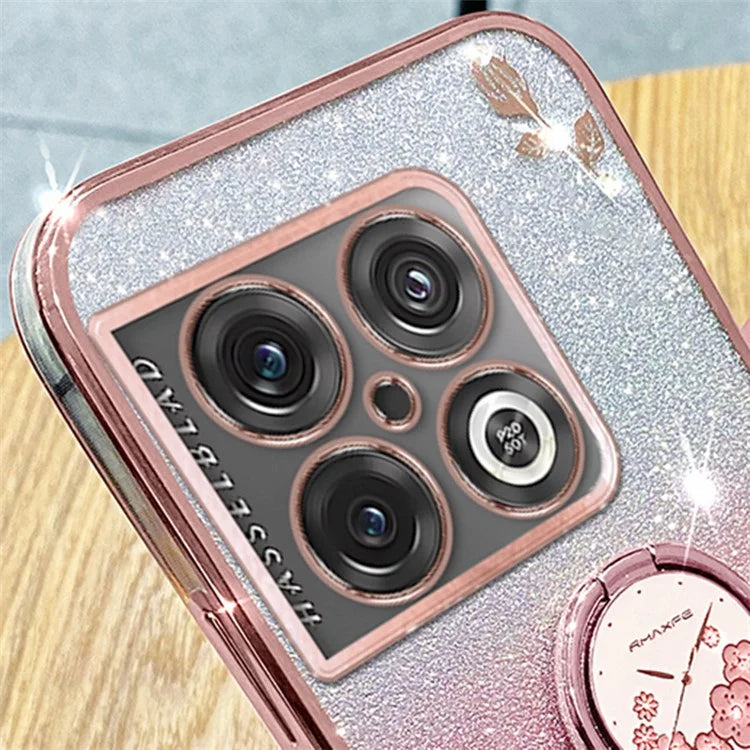 KADEM For OnePlus 10 Pro 5G Case Gradient Bling TPU Phone Cover with Ring Holder