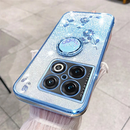 KADEM For OnePlus 10 Pro 5G Case Gradient Bling TPU Phone Cover with Ring Holder