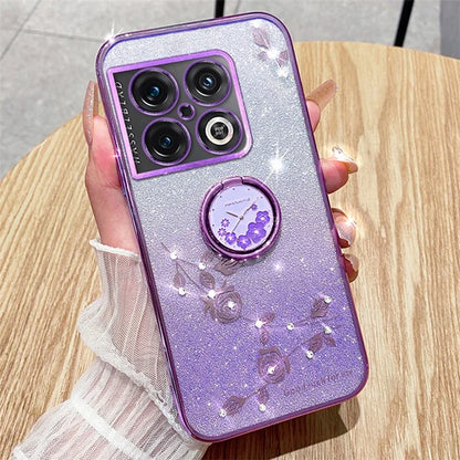 KADEM For OnePlus 10 Pro 5G Case Gradient Bling TPU Phone Cover with Ring Holder