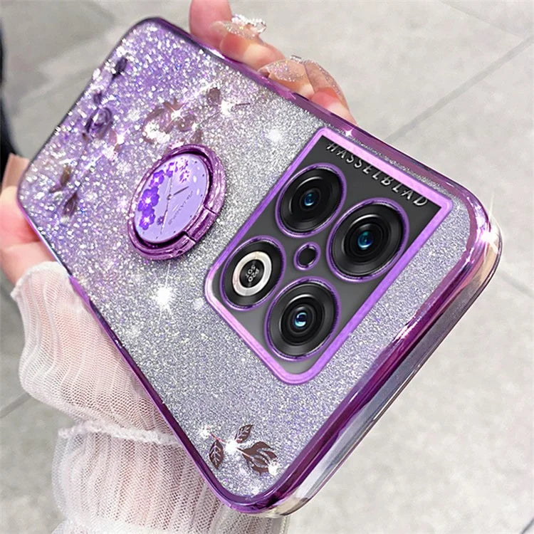 KADEM For OnePlus 10 Pro 5G Case Gradient Bling TPU Phone Cover with Ring Holder