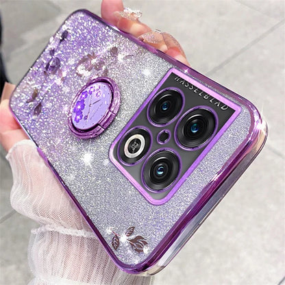 KADEM For OnePlus 10 Pro 5G Case Gradient Bling TPU Phone Cover with Ring Holder