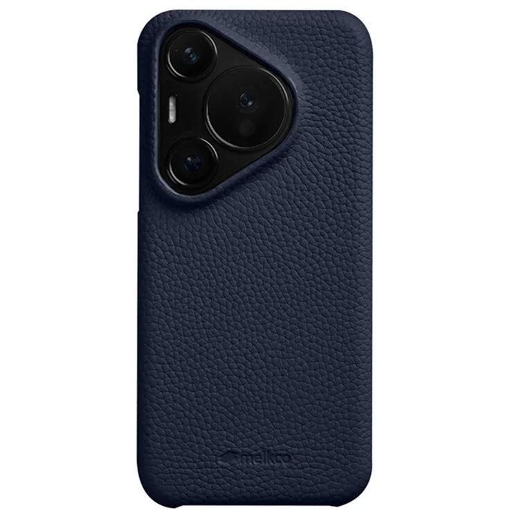 MELKCO For Huawei Pura 70 Case Genuine Cow Leather + PC Phone Cover Not Full Coverage Frame