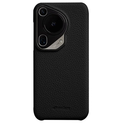 MELKCO For Huawei Pura 70 Ultra Case Incomplete Edge Genuine Cow Leather Coated PC Phone Cover