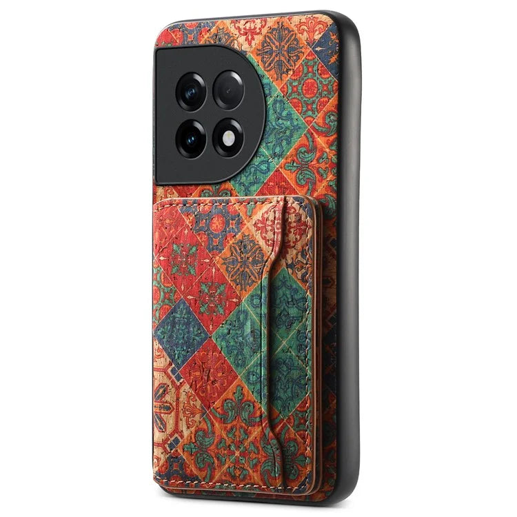 For OnePlus Ace 2 5G / 11R 5G Case Floral Pattern Card Slot Kickstand PU Covered Hybrid Phone Shell