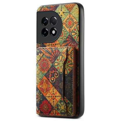 For OnePlus Ace 2 5G / 11R 5G Case Floral Pattern Card Slot Kickstand PU Covered Hybrid Phone Shell