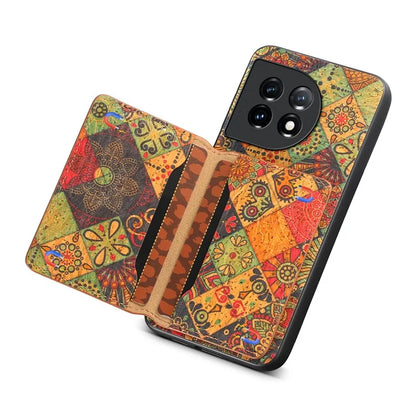For OnePlus 11 5G Shockproof Case Kickstand Card Slot PU+TPU+PC Phone Shell