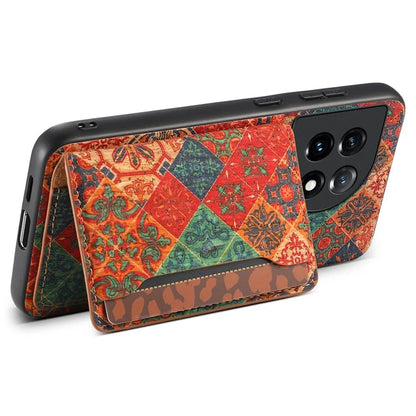 For OnePlus 11 5G Shockproof Case Kickstand Card Slot PU+TPU+PC Phone Shell
