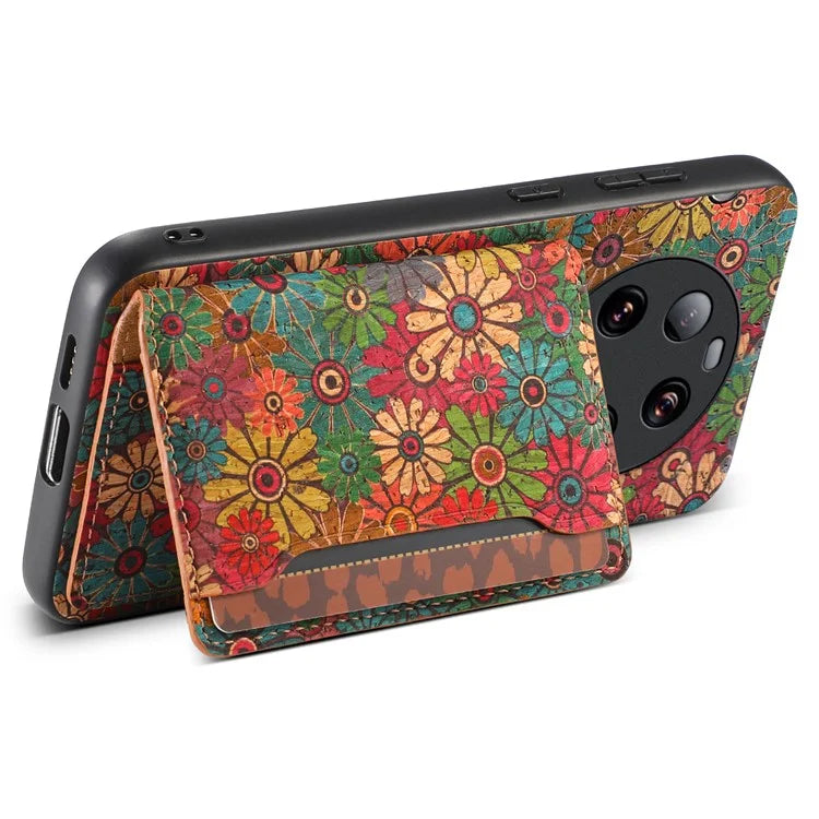 For Xiaomi 13 Ultra Case Card Holder Kickstand Leather Back Cover Flower Pattern