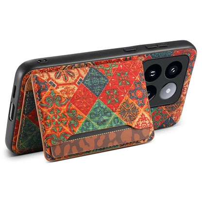 For Xiaomi 14 Pro Case Flower Leather Coated TPU+PC Phone Cover with Card Slots