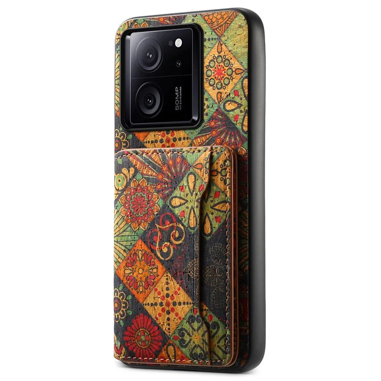 For Xiaomi 13T / 13T Pro / Redmi K60 Ultra Case Floral Pattern Card Slot Kickstand PU+TPU+PC Phone Cover