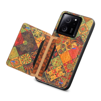 For Xiaomi 13T / 13T Pro / Redmi K60 Ultra Case Floral Pattern Card Slot Kickstand PU+TPU+PC Phone Cover