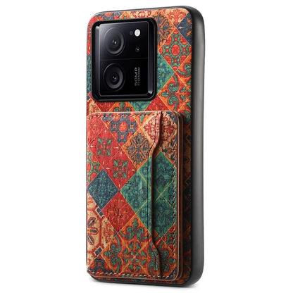 For Xiaomi 13T / 13T Pro / Redmi K60 Ultra Case Floral Pattern Card Slot Kickstand PU+TPU+PC Phone Cover