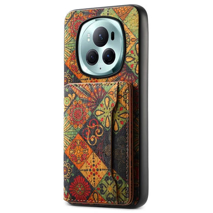 For Honor Magic6 Pro 5G Hybrid Case Floral Pattern Card Slot Kickstand Phone Shell
