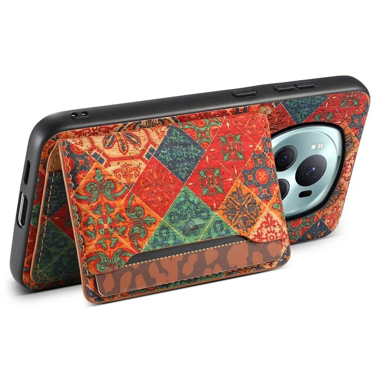 For Honor Magic6 Pro 5G Hybrid Case Floral Pattern Card Slot Kickstand Phone Shell