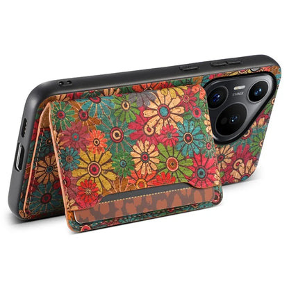 For Huawei Pura 70 Case Blooming Flower Pattern PU Leather Phone Cover