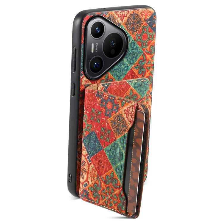 For Huawei Pura 70 Case Blooming Flower Pattern PU Leather Phone Cover