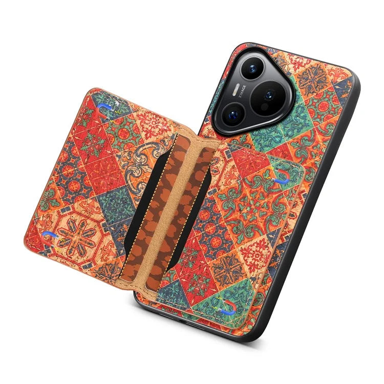 For Huawei Pura 70 Case Blooming Flower Pattern PU Leather Phone Cover