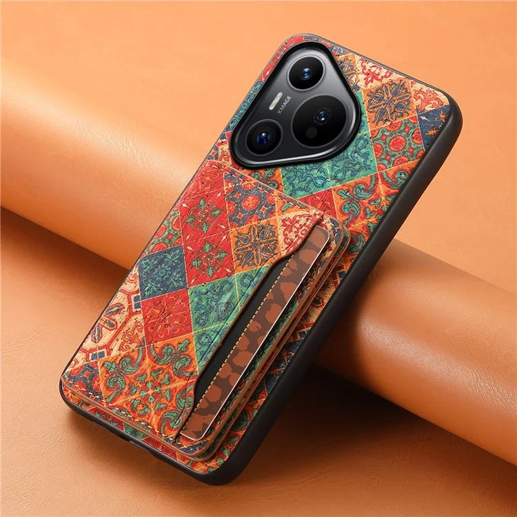 For Huawei Pura 70 Case Blooming Flower Pattern PU Leather Phone Cover
