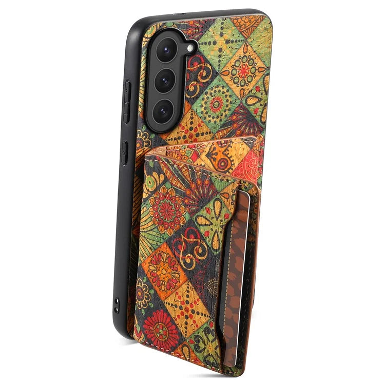 For Samsung Galaxy S23 Kickstand Case Pattern Print Card Slot PU+TPU+PC Phone Cover