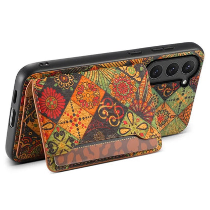For Samsung Galaxy S23 Kickstand Case Pattern Print Card Slot PU+TPU+PC Phone Cover