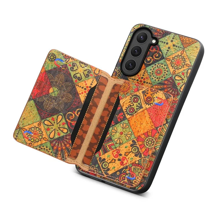 For Samsung Galaxy S23 Kickstand Case Pattern Print Card Slot PU+TPU+PC Phone Cover