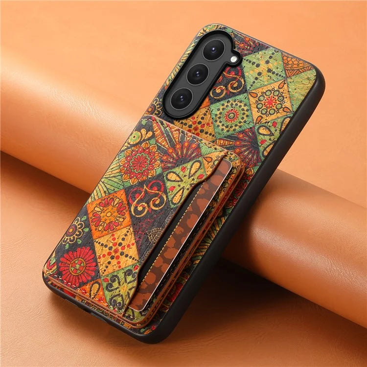 For Samsung Galaxy S23 Kickstand Case Pattern Print Card Slot PU+TPU+PC Phone Cover