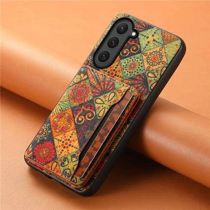 For Samsung Galaxy S23 Kickstand Case Pattern Print Card Slot PU+TPU+PC Phone Cover