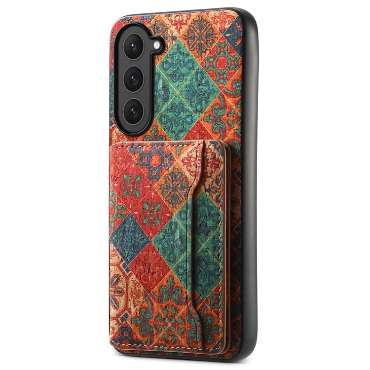 For Samsung Galaxy S23 Kickstand Case Pattern Print Card Slot PU+TPU+PC Phone Cover