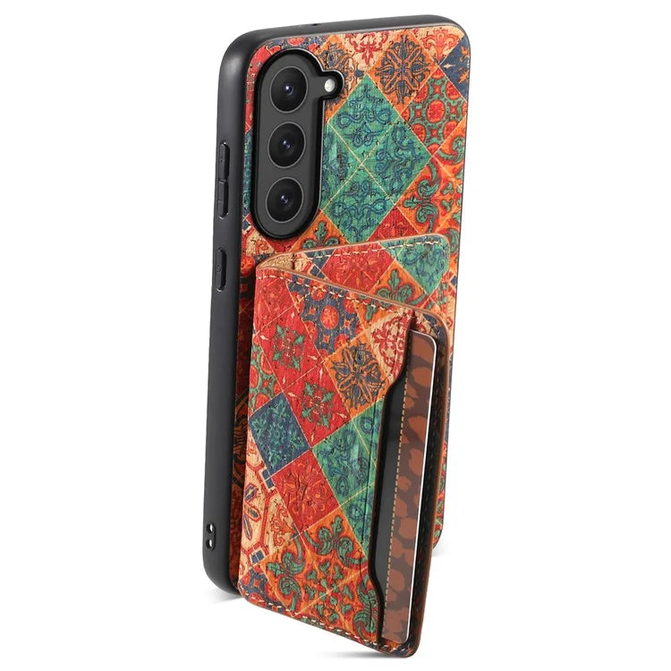 For Samsung Galaxy S23 Kickstand Case Pattern Print Card Slot PU+TPU+PC Phone Cover