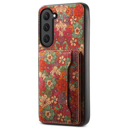 For Samsung Galaxy S23 Kickstand Case Pattern Print Card Slot PU+TPU+PC Phone Cover
