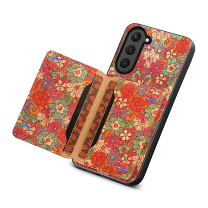 For Samsung Galaxy S23 Kickstand Case Pattern Print Card Slot PU+TPU+PC Phone Cover