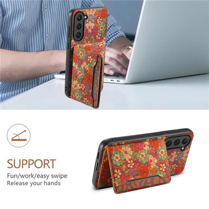 For Samsung Galaxy S23 Kickstand Case Pattern Print Card Slot PU+TPU+PC Phone Cover