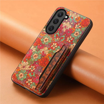 For Samsung Galaxy S23 Kickstand Case Pattern Print Card Slot PU+TPU+PC Phone Cover