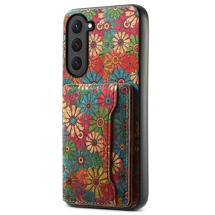 For Samsung Galaxy S23 Kickstand Case Pattern Print Card Slot PU+TPU+PC Phone Cover