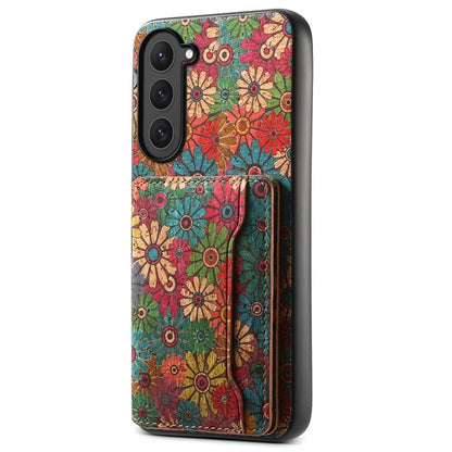 For Samsung Galaxy S23 Kickstand Case Pattern Print Card Slot PU+TPU+PC Phone Cover