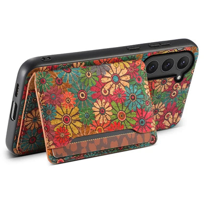 For Samsung Galaxy S23 Kickstand Case Pattern Print Card Slot PU+TPU+PC Phone Cover