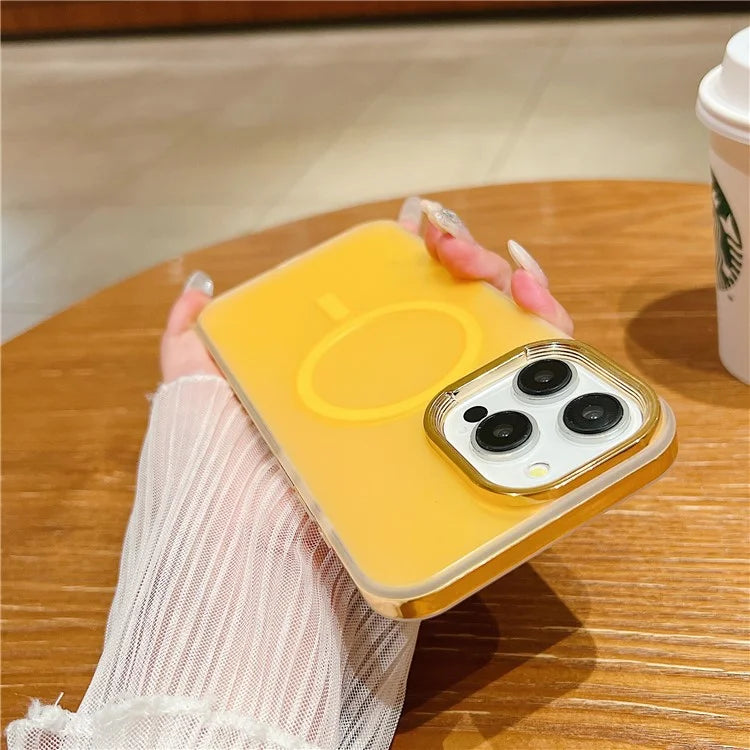 For iPhone 13 Pro Magnetic Case Gradient Aurora TPU+PC Phone Cover