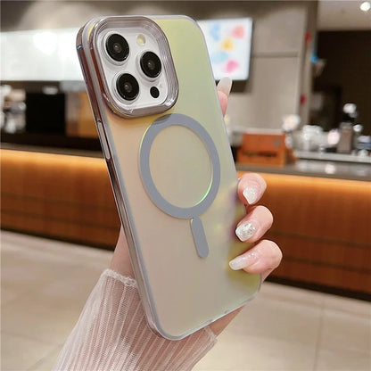 For iPhone 13 Pro Magnetic Case Gradient Aurora TPU+PC Phone Cover