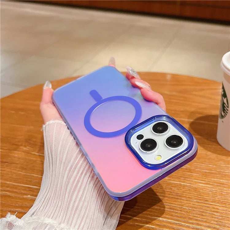 For iPhone 14 Pro Case Compatible with MagSafe TPU+PC Aurora Effect Phone Cover
