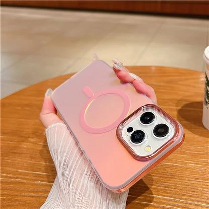 For iPhone 14 Pro Case Compatible with MagSafe TPU+PC Aurora Effect Phone Cover