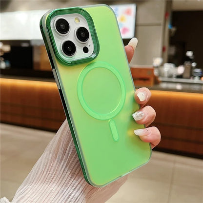 For iPhone 14 Pro Case Compatible with MagSafe TPU+PC Aurora Effect Phone Cover