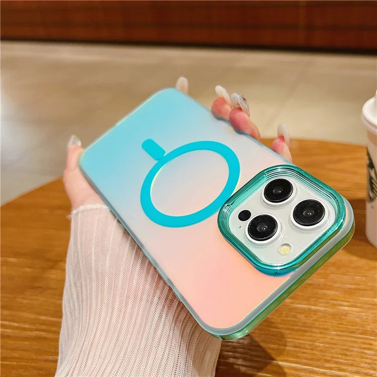 For iPhone 14 Pro Case Compatible with MagSafe TPU+PC Aurora Effect Phone Cover