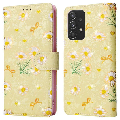 For Samsung Galaxy A52 4G / 5G / A52s 5G Case Floral PU Leather Phone Cover with RFID Blocking